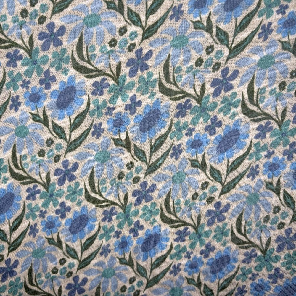 NATURAL LIFE Blue Green Floral Mini Dress - Picture 10 of 12